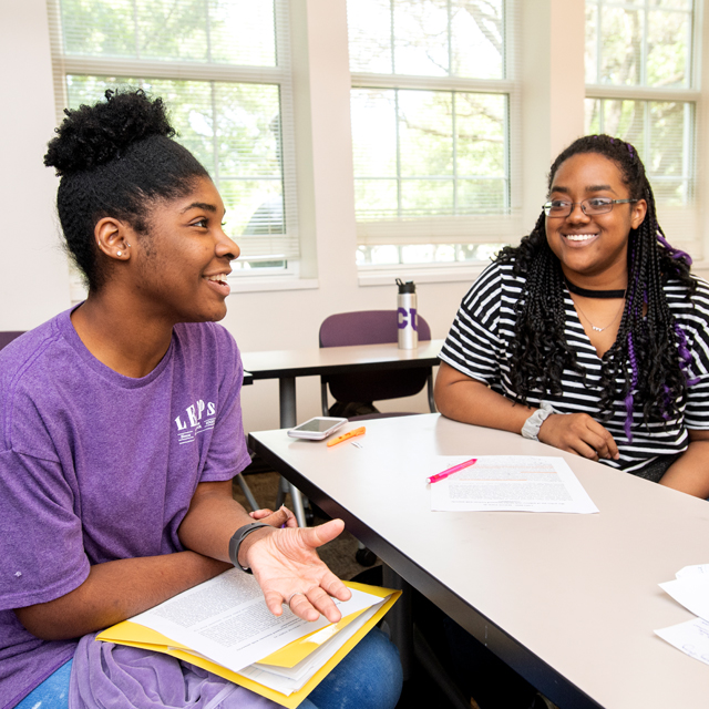 Advisor with student